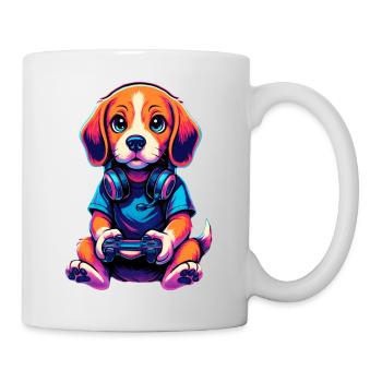 Beagle Gaming Gamer Zocken Zocker Videospiele - Tasse - Weiß - Rechts