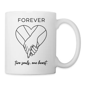 Two Souls One Heart - Forever Valentine Minimalist - Mug blanc - blanc - Droite