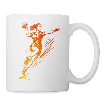 Kurz und klar Handball fuer Frauen - Tasse - Weiß - Rechts
