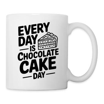 Jeder Tag ist Schokoladenkuchen-Tag - Tasse - Weiß - Rechts