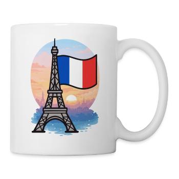 Tour Eiffel Paris Drapeau français - Mug blanc - blanc - Droite