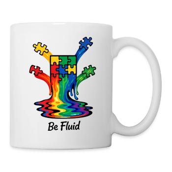 Illustration de l’énigme de l’autisme : Fondre l’arc-en-ciel - Mug blanc - blanc - Droite
