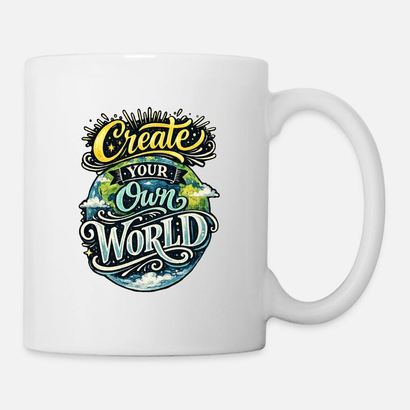 Create Your Own World – Hand Lettering Creativity - Mug - white