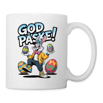 Lapin de Pâques avec des œufs colorés - Mug blanc - blanc - Droite