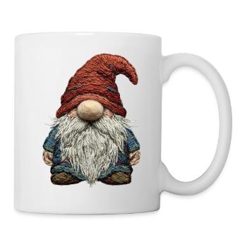 Gnome in embroidered look (printed) - Mug - white - Right
