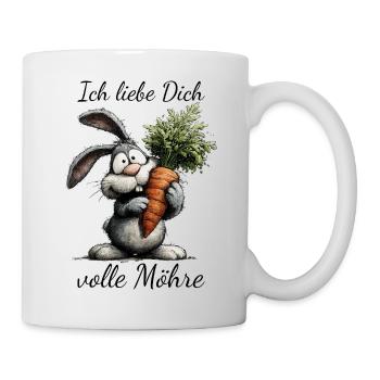 Hoppelbunny with carrot full carrot Valentine's Day - Mug - white - Right