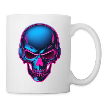 Neon Skull with Headphones - Mug - white - Right