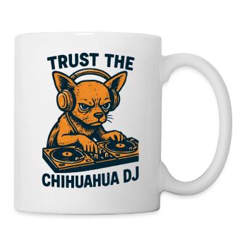 Chihuahua DJ Retro Turntables Headphones Gift - Mug - white - Right
