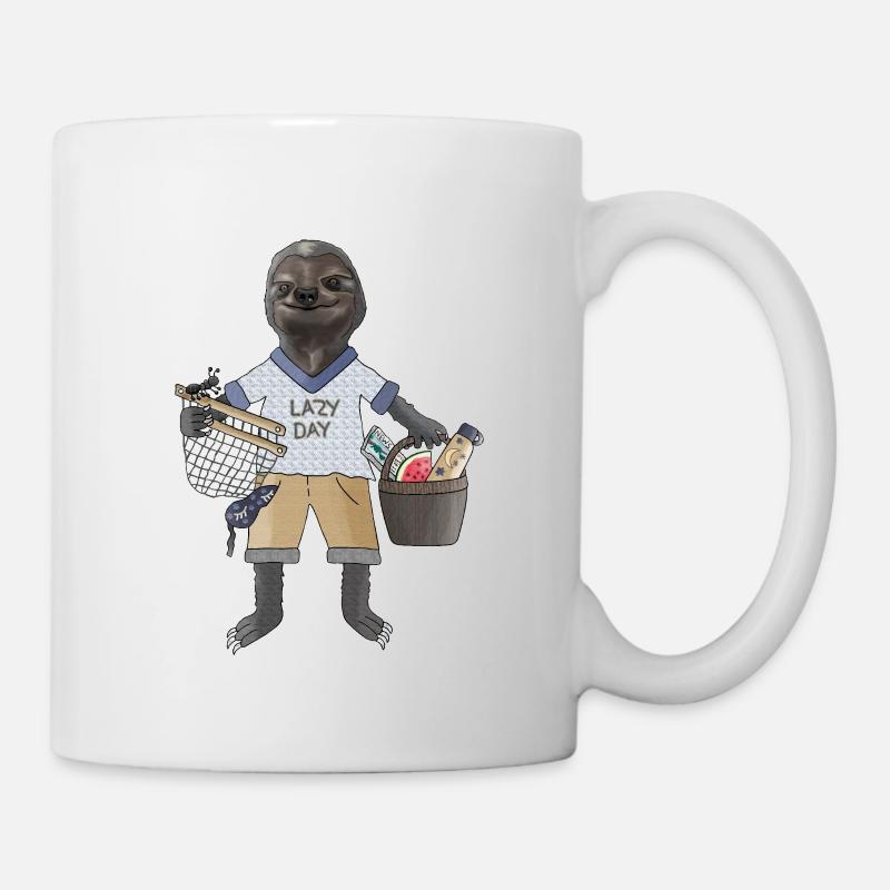 Lazy Vibes Sloth in Chill Mode - Mug - white