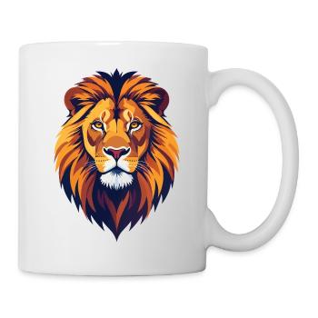 Illustration de la puissante tête de lion Motif de tête de lion - Mug blanc - blanc - Droite