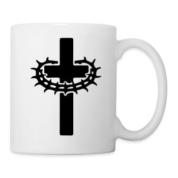 Kreuz Dornenkrone Jesus - Tasse - Weiß - Rechts