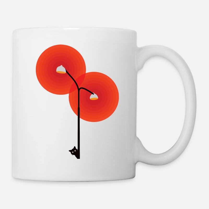 Lampadaire avec chat - Mug blanc - blanc