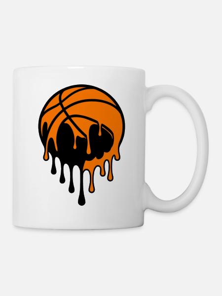 Tropfendes Basketball-Straßenkunstdesign - Tasse - Weiß