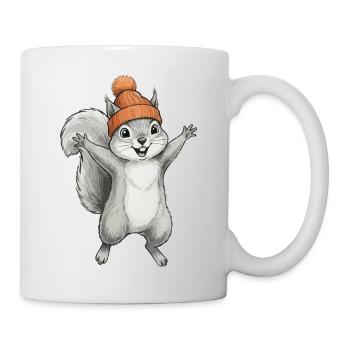 Écureuil avec un bonnet - Mug blanc - blanc - Droite