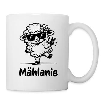 Mählanie Tanzendes Schaf Lustiges Wortspiel - Tasse - Weiß - Rechts