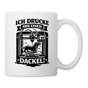 Dackel 3D Drucker Basteln Hund - Tasse - Weiß - Rechts