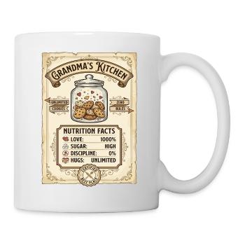 Grandma's Kitchen Nutrition Facts - Tasse - Weiß - Rechts