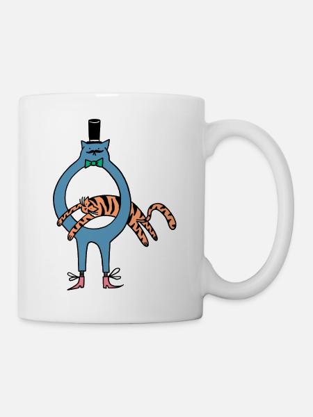 Tiger_Jump - Tasse - Weiß