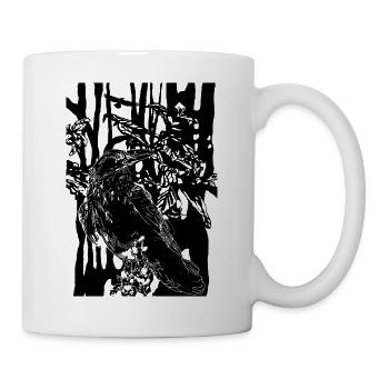 Rabe - Tasse - Weiß - Rechts