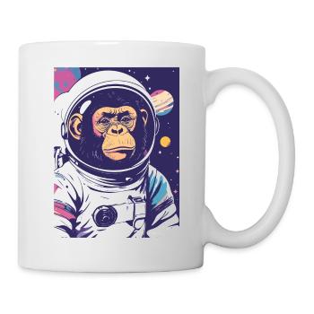 Chimpanzé astronaute dans l’espace - Mug blanc - blanc - Droite