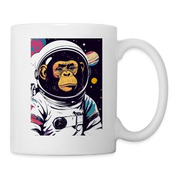 Astro Monkey in Space Suit Atroonaut Chimpanzee Motif - Mug - white - Right