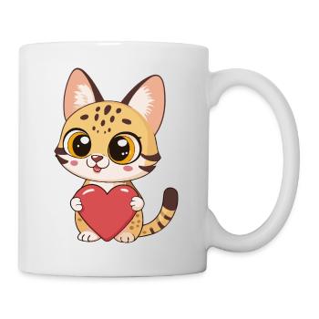 Bezauberndes Rotherz-Kätzchen - Tasse - Weiß - Rechts