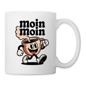 Tasse de café Dessin animé joyeux - Mug blanc - blanc - Droite