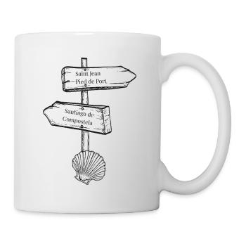 Illustration de coquillage de poteau de signalisation Camino - Mug blanc - blanc - Droite