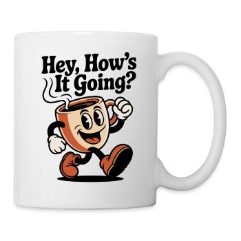 Laufender Kaffeebecher Mascot - Tasse - Weiß - Rechts