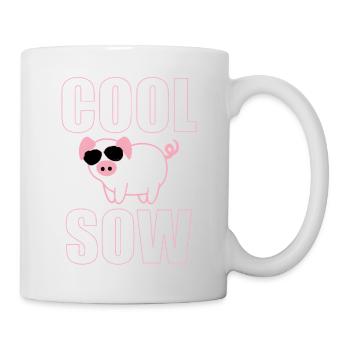 Cool Sow Pig with Sunglasses | Funny Farm Style - Tasse - Weiß - Rechts