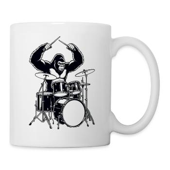 Drummer Gorilla - batterie - Mug blanc - blanc - Droite