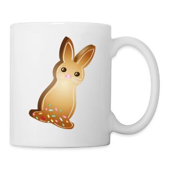 Osterhasen-Plätzchen mit bunten Zuckerstreuseln - Tasse - Weiß - Rechts