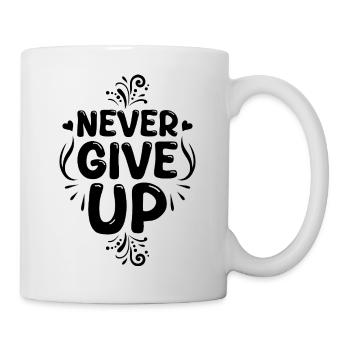 Never_give_up - Mug blanc - blanc - Droite