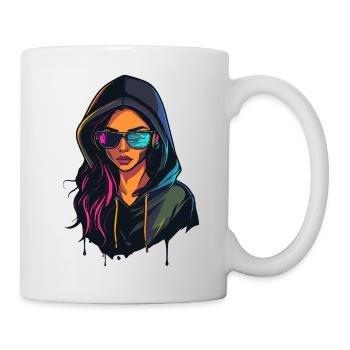 Hacker Programmeur, Développeur, Femme Portrait - Mug blanc - blanc - Droite
