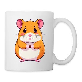 Cute little hamster with grain motif - Mug - white - Right