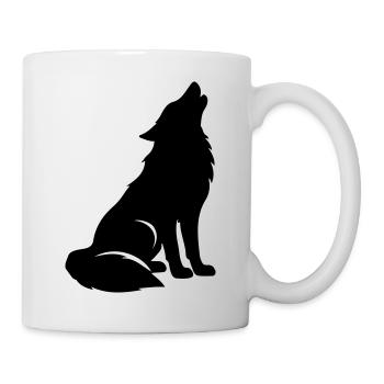 Silhouette de loup - Mug blanc - blanc - Droite