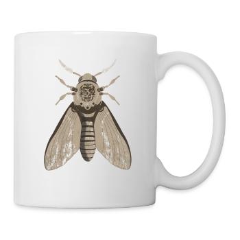 Skull Moth in Steampunk Style - Mug - white - Right