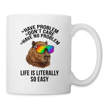 Cool Capybara Regenbogen-Sonnenbrille – Chill-Meme - Tasse - Weiß - Rechts