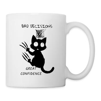 Chaton noir aux grands yeux - Mug blanc - blanc - Droite