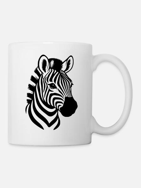 Zebrakopf - Zebra - Tasse - Weiß