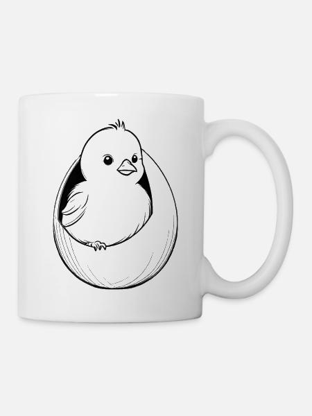Vogelwachtel im Ei - Tasse - Weiß