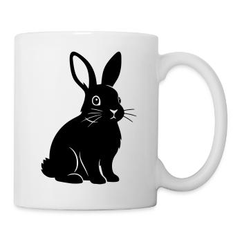 Bunny Rabbit Silhouette Black Vector - Mug - white - Right