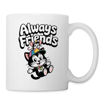 Always Friends Katze und Maus - Tasse - Weiß - Rechts