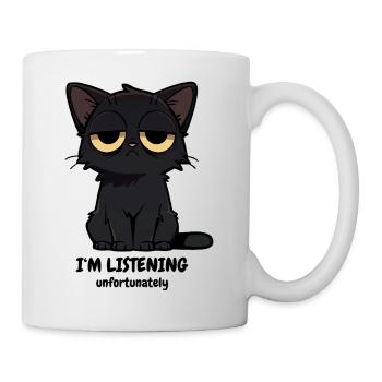Grumpy Black Cat | Zero Buck Cats Motif - Mug - white - Right