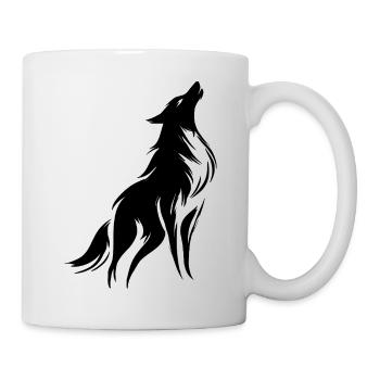 Strong and free wolf, symbol of character - Mug - white - Right