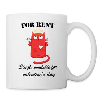 Engelsgleiche rote Katze zu vermieten für den Valentinstag - Tasse - Weiß - Rechts