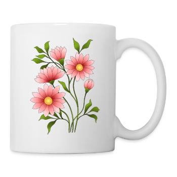 Blumen - Tasse - Weiß - Rechts