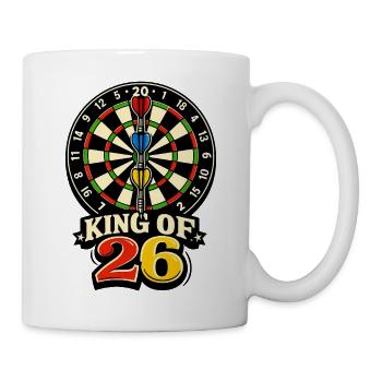 King of 26 – Dartboard Retro - Mug - white - Right