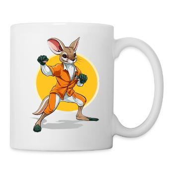 Häschen im Anzug Karateaktion - Tasse - Weiß - Rechts