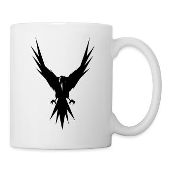 Black Raven in flight and in hunting mode - Mug - white - Right